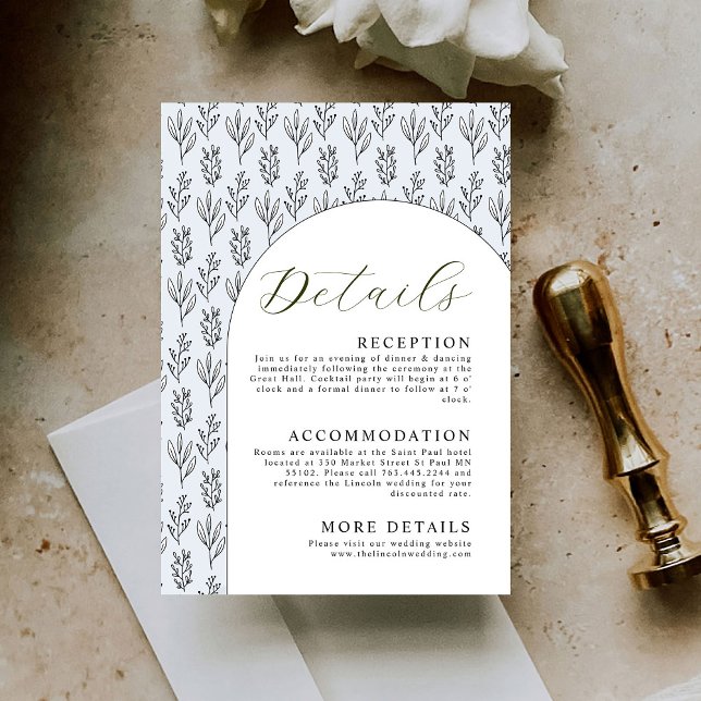 Élégant minimal Détails du Mariage Carte de boîtie (Créateur téléchargé)