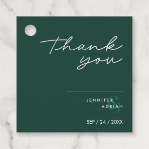 Elegant Minimal Eerie Black Modern Wedding Favour  Tags