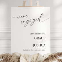 Elegant Minimal Engagement Party Welcome Sign
