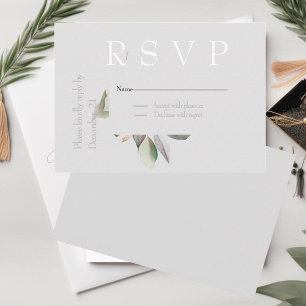 Elegant minimal eucalyptus  RSVP card