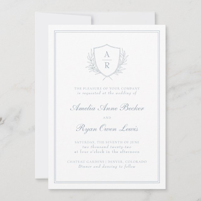 Élégant minimal Feuille Faire-part de mariage (Devant)