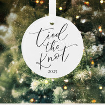 Elegant Minimal First Year Married Ornament