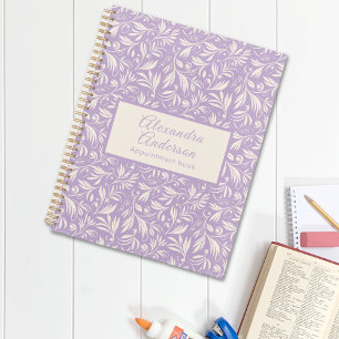 Elegant Minimal Floral Leaves Pattern Script Planner