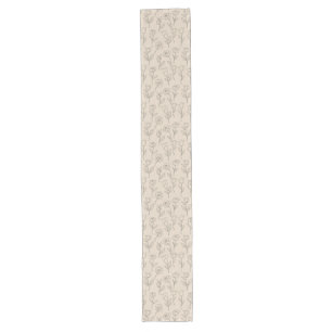 Elegant Minimal Floral Line Pattern Long Table Runner