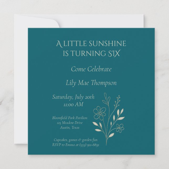 Elegant Minimal Floral Save The Date (Front)