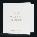 Elegant Minimal Gold Script Our Wedding Planner Binder<br><div class="desc">Modern Our Wedding Planner 3 Ring Binder with a plain white ivory hardcover. Minimal, formal design with an elegant gold script cinzel font on the front cover. This is the perfect gift to give to the happy couple for their engagement so that the future bride can start to plan her...</div>