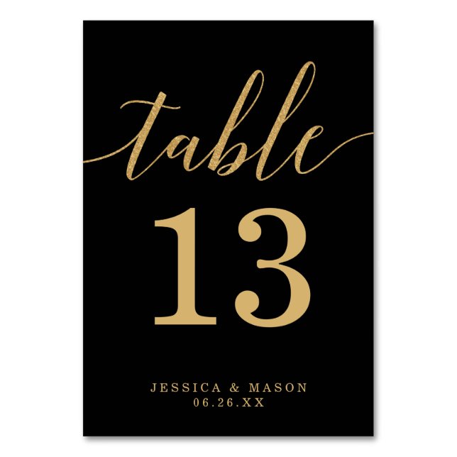Elegant Minimal Gold Table Numbers (Front)