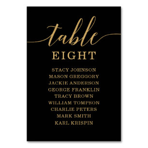 Elegant Minimal Gold Table Numbers Seating Chart