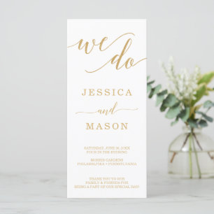 Elegant Minimal Gold Wedding Programs - We Do
