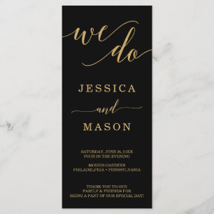 Elegant Minimal Gold Wedding Programs - We Do