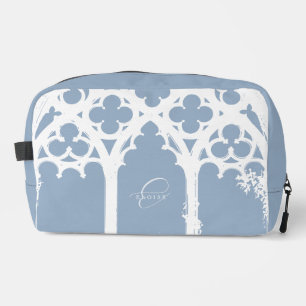 Elegant Minimal Gothic Arches Chic Typography Blue Dopp Kit