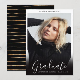 Elegant Minimal Graduate Photo Graduation Announcement