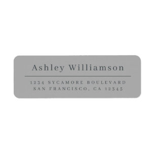 Élégant minimal gris chic Adresse de retour Label