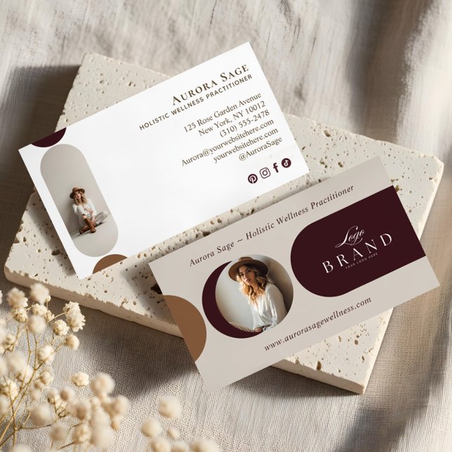 Elegant Minimal Holistic Celestial Moon Photo Luxe Business Card (Elegant Minimal Holistic Celestial Moon Photo Luxe Business Card)