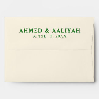 Elegant Minimal Ivory Islamic Muslim Wedding Envelope
