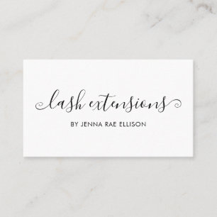 Elegant Minimal Lash Aftercare Instructions Business Card