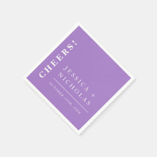 Elegant Minimal Lavender Modern Wedding Napkin
