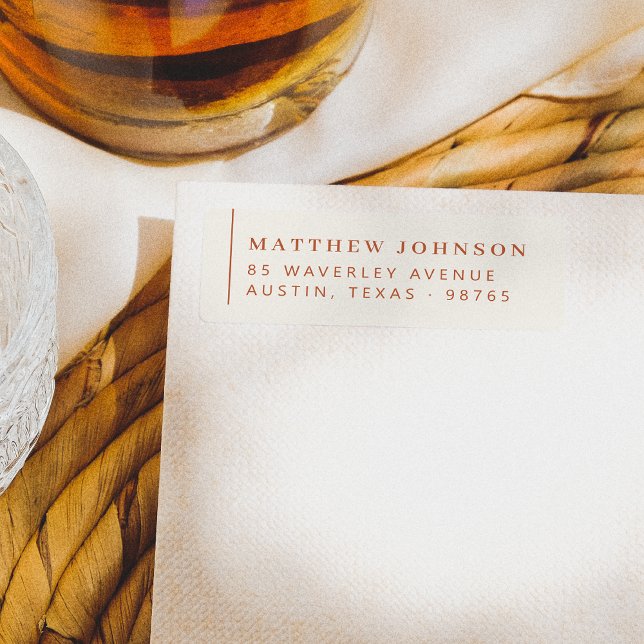 Elegant Minimal Left Aligned Return Address (Label Mock-up)