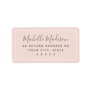 Elegant minimal light blush pink return address  label