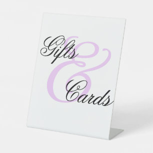 Elegant Minimal Light Purple Cards and Gifts Pedestal Sign