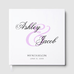 Elegant Minimal Light Purple Custom Name Wedding Guest Book