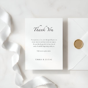 Elegant Minimal Luxury Black & White Thank You Card