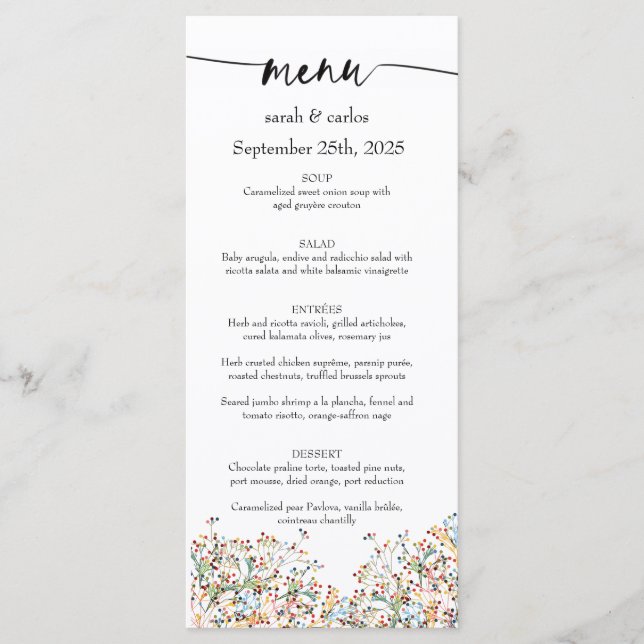 Elegant Minimal Menu Card (Front)