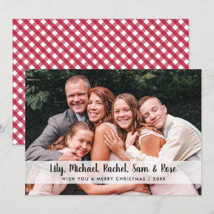 Elegant Minimal Merry Christmas Custom Photo  Holiday Card