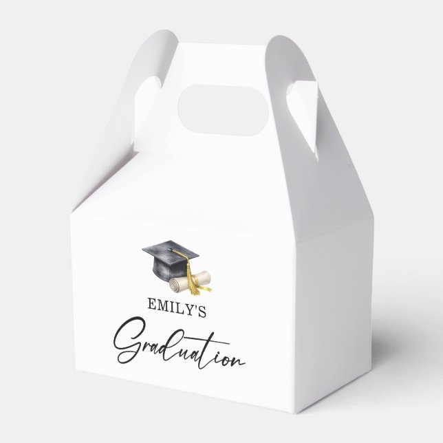 Elegant Minimal Minimalist Graduation Favor Box (Front Side)