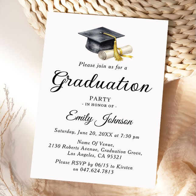 Elegant Minimal Minimalist Graduation Invitation (Creator Uploaded)