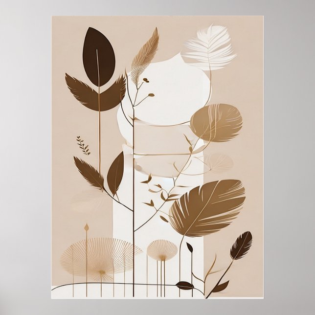 Elegant Minimal Modern Boho AI Art  Poster (Front)