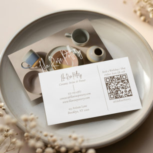 Elegant Minimal Modern hand Made Pottery Photo Business Card