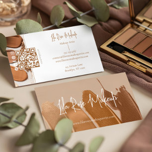 Elegant Minimal Modern Makeup Artist Photo Collage Business Card