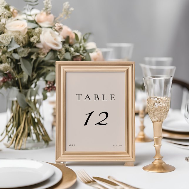 Elegant Minimal Modern Script Dusty Pink Wedding Table Number (Creator Uploaded)