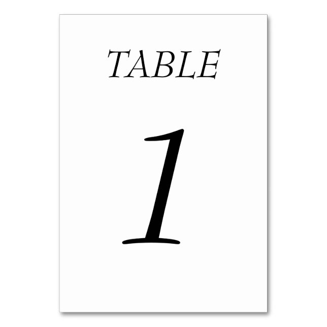 Elegant Minimal Modern Simple Chic Table Card (Front)