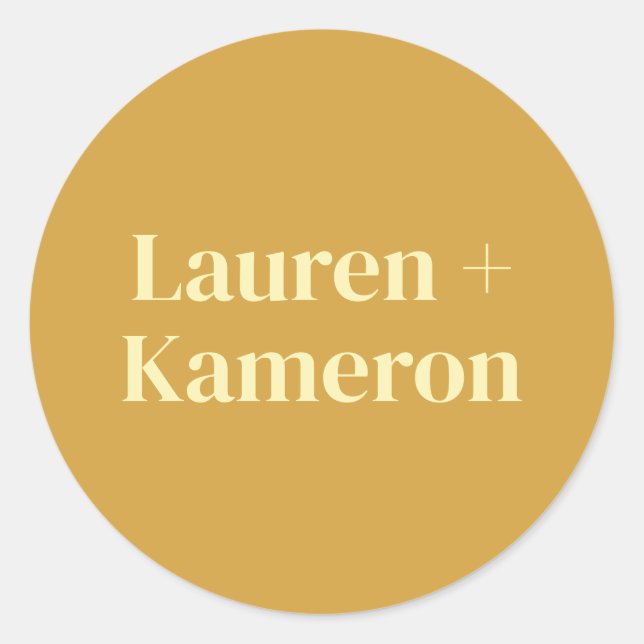 Elegant Minimal Modern Wedding Envelope Square Cla Classic Round Sticker (Front)