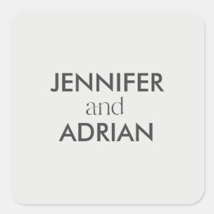 Elegant Minimal Modern Wedding Envelope Square Sti Sticker