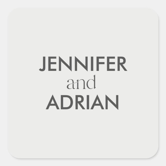 Elegant Minimal Modern Wedding Envelope Square Sti Sticker (Front)