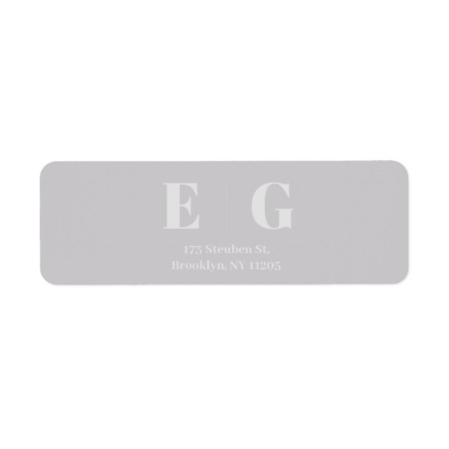Elegant Minimal Modern Wedding Return Label (Front)