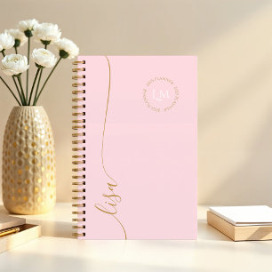 Elegant Minimal Monogram Initials Script Name Planner