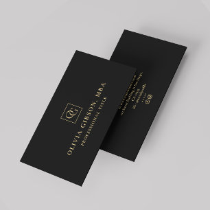 Elegant Minimal Monogram Logo OG Professional Business Card