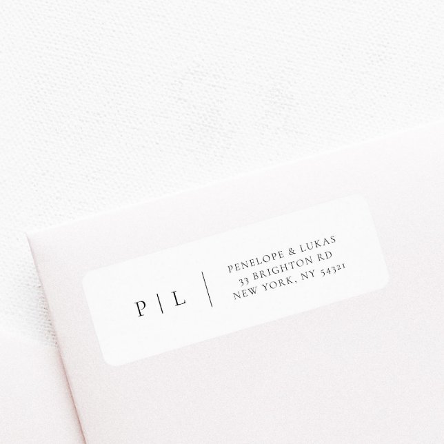 Elegant Minimal Monogram Return Address Label (Creator Uploaded)