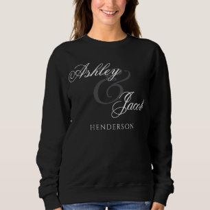 Elegant Minimal Mr and Mrs. Wedding Sweatshirt