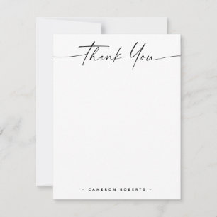 Elegant minimal name and hand lettered thank you card
