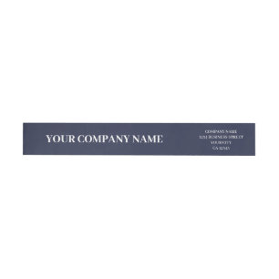 Elegant Minimal Navy Blue Custom Trendy Business Wrap Around Label