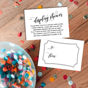 Elegant, Minimal No Wrap Bridal Shower Gift Tag