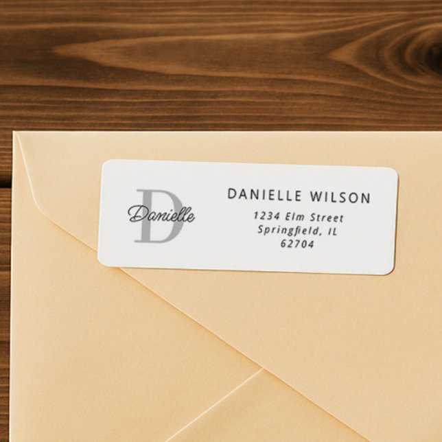 Élégant minimal Nom personnalisé Monogramme Simple (Créateur téléchargé)