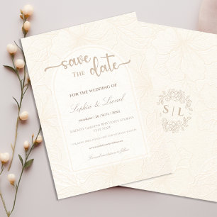 Elegant Minimal Off White Wedding Save The Date