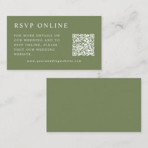 Elegant Minimal Online RSVP Wedding Enclosure Card