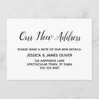 Elegant, Minimal "Our New Address" Insert Cards